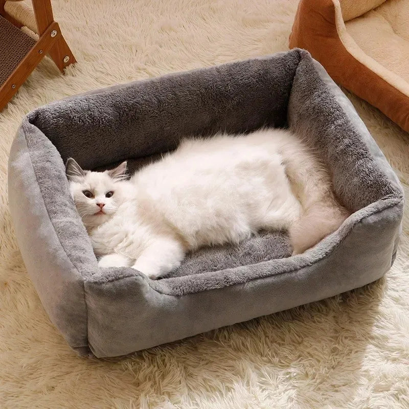 Washable Cat & Dog Bed Cushion — Breathable Winter Pet Basket