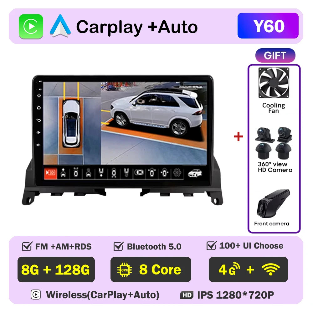 Car Stereo with Apple CarPlay & Android Auto, Compatible with Mercedes-Benz C-Class W204 S204 (2007-2010)