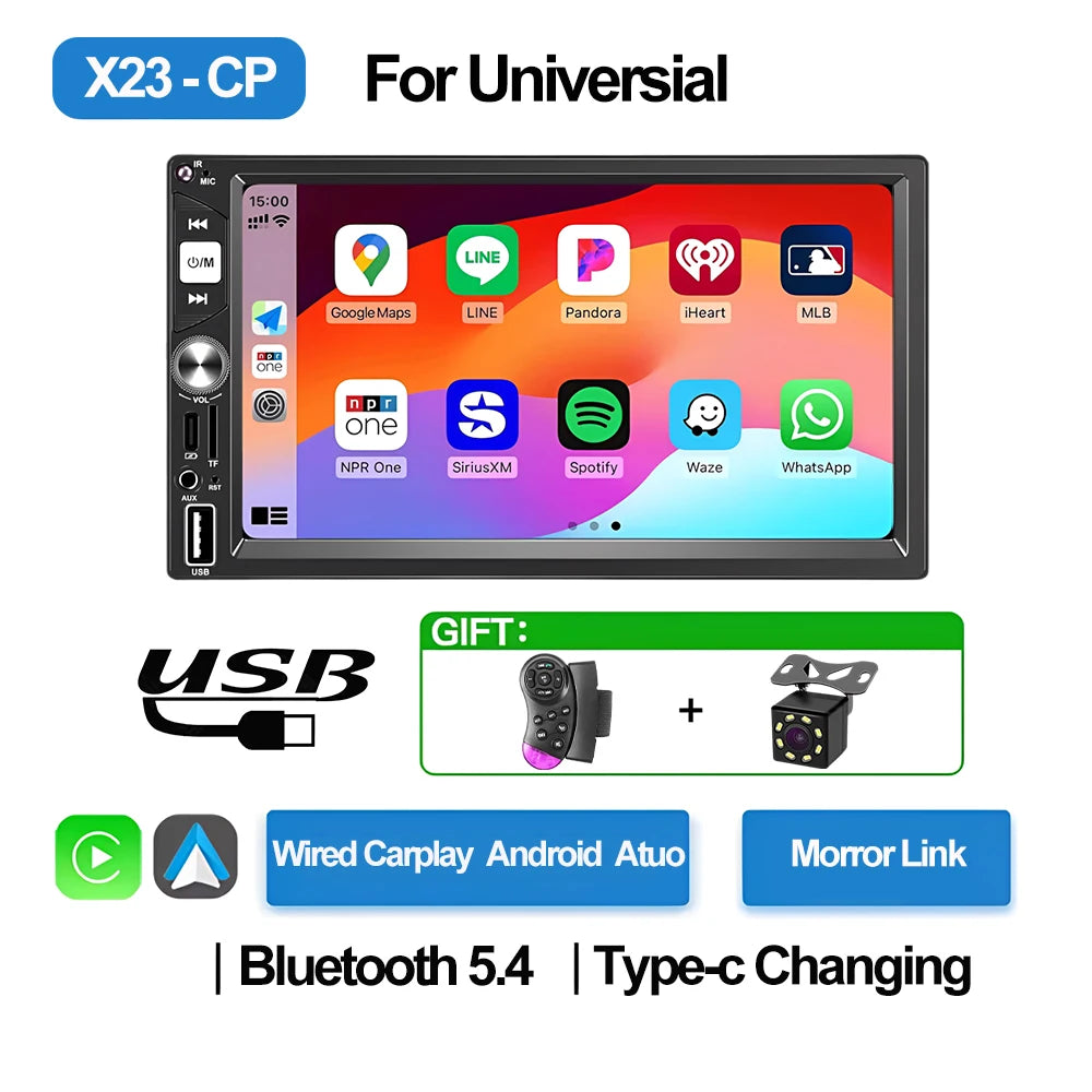 7 Inch Car Radio 2 Din Carplay Android Auto MP5 Player Multimedia Mirror Link Universal Autoradio Double FM ISO USB Bluetooth
