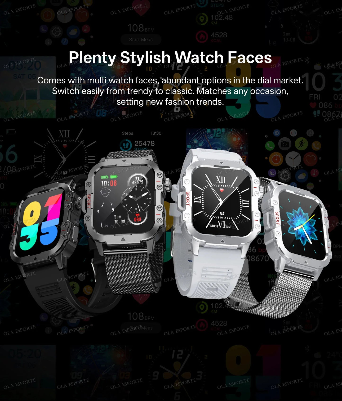 2026 Military Smart Watch – IP68 5ATM, 1.81" AMOLED, Bluetooth Call & Outdoor Fitness Tracker | Men
