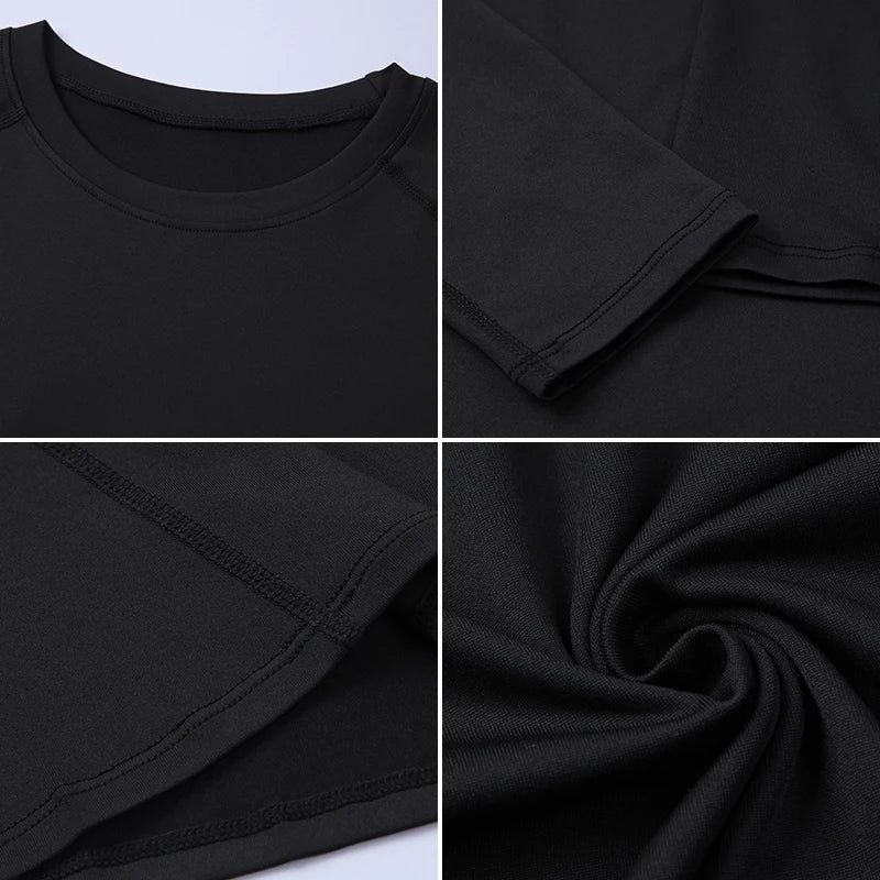 Men's Compression Long-Sleeve Top — Quick-Dry Gym Training & Workout Shirt