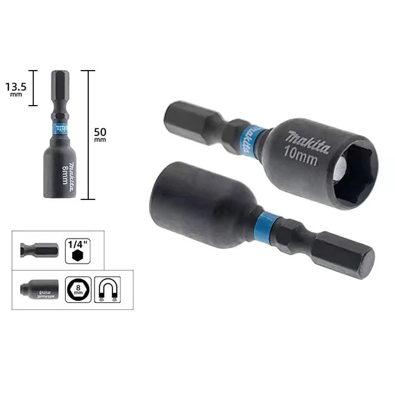 Makita Impact Black Magnetic Sleeve Series Hexagonal Handle Adapter Drill Drive Bit Tool Accessories