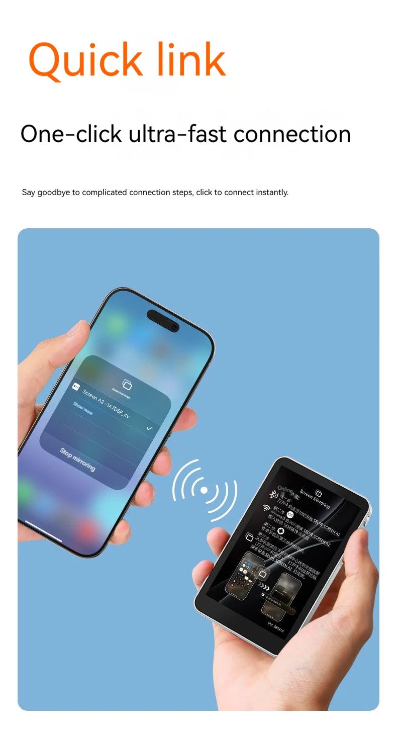 Magnetic Phone Selfie Monitor Screen,For IPhone And Android Smartphones Rear Camera For Real-time Selfie Video Streaming