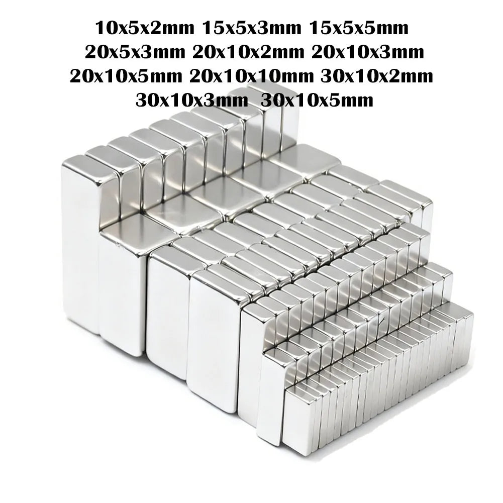 Neodymium Block Magnets N35, 50 Pc Strong Permanent Magnet Set