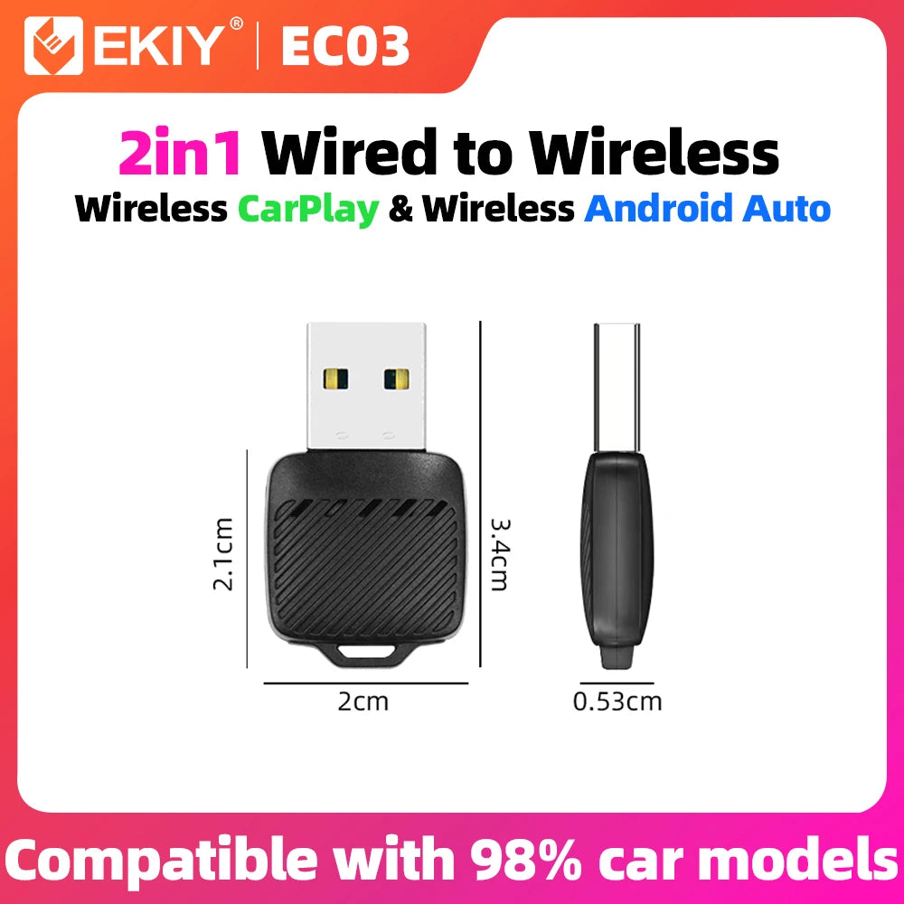2-in-1 Wireless CarPlay & Android Auto AI Smart Box Adapter