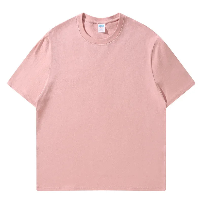 Women's 100% Cotton Loose Tee — Solid O-Neck Short-Sleeve Casual Summer Top