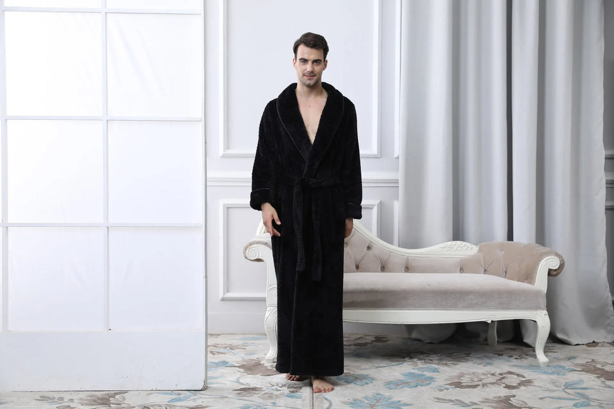 Women's Long Zip-Up Flannel Bathrobe, Plus Sizes