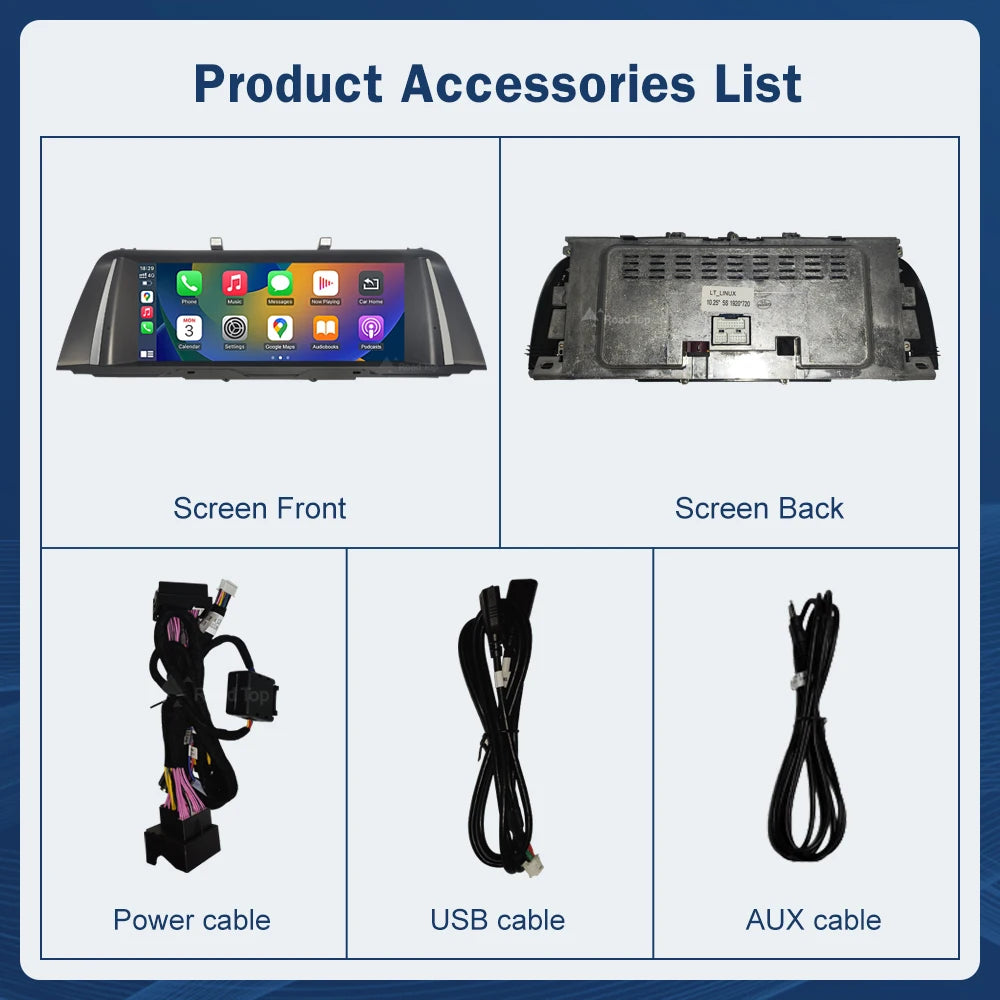 10.25 1920*720 Multimedia Display For BMW 5 Series F10 F11 2011-2017 CIC NBT  Touch Screen Wireless Carplay Android auto