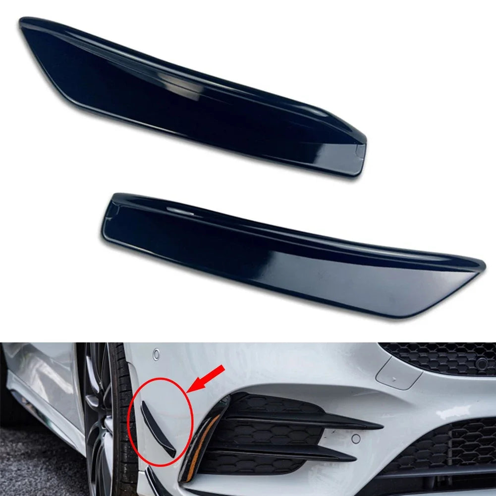 For Mercedes Benz A Class W177 AMG A160 A180 A200 A250 A35 2019+ Front Bumper Fog Lamp Side Canards Fins Lip Splitters Air Trim