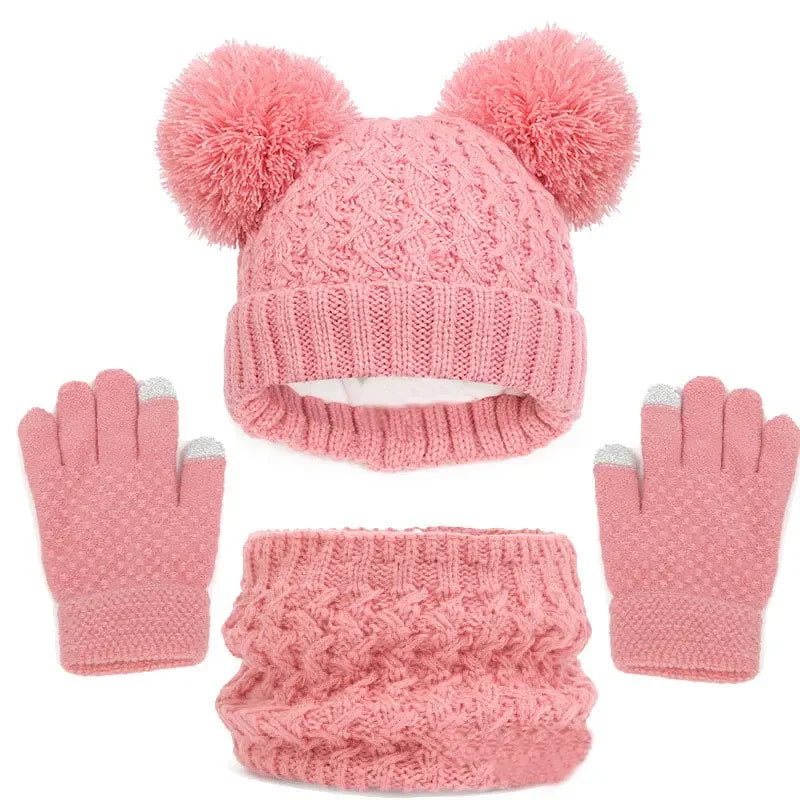 Kids Knit Beanie, Scarf & Gloves - 3 Piece Winter Set - photo 9