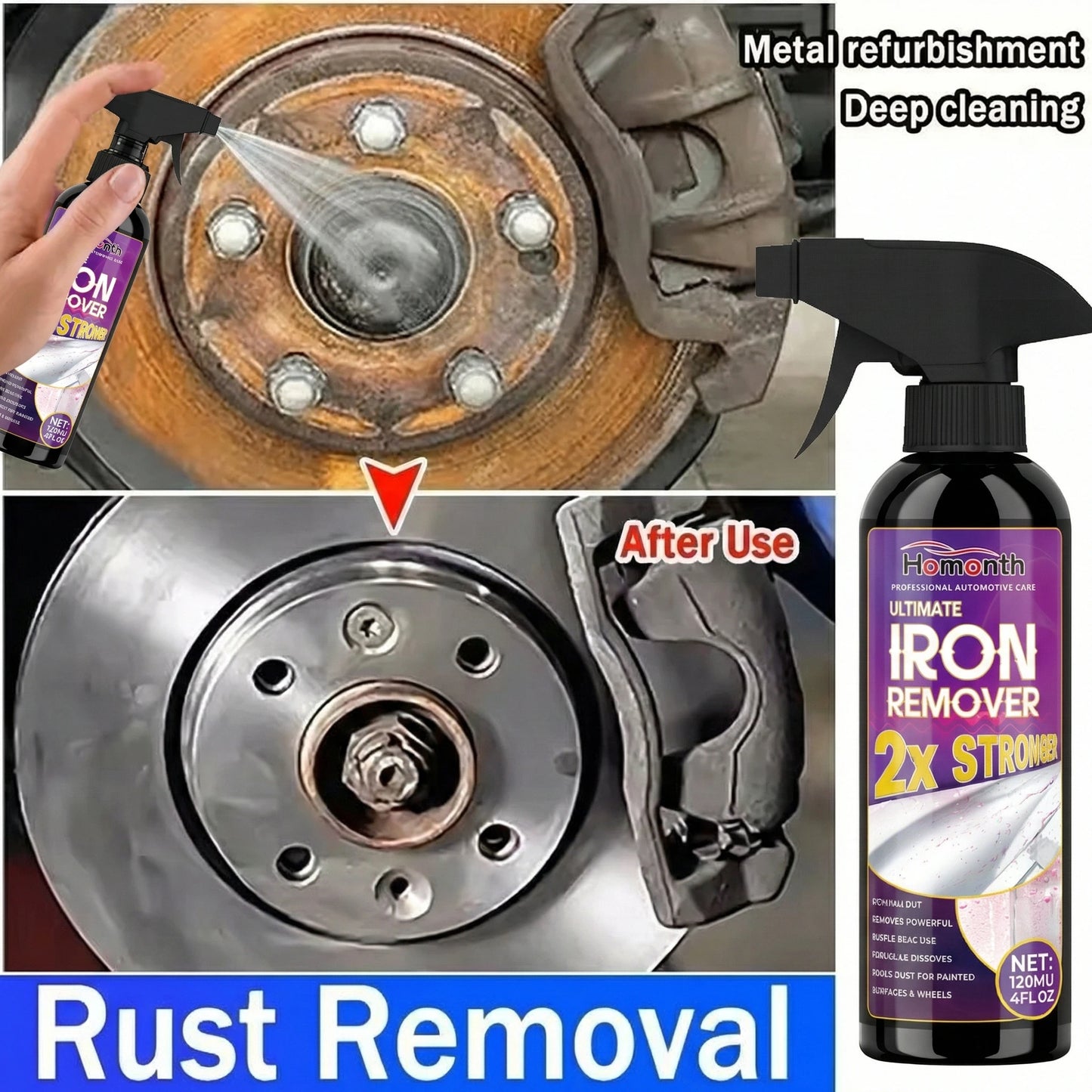 Rust Remover Spray Powerful Rust Removal For Metal Car Bike Household Tools