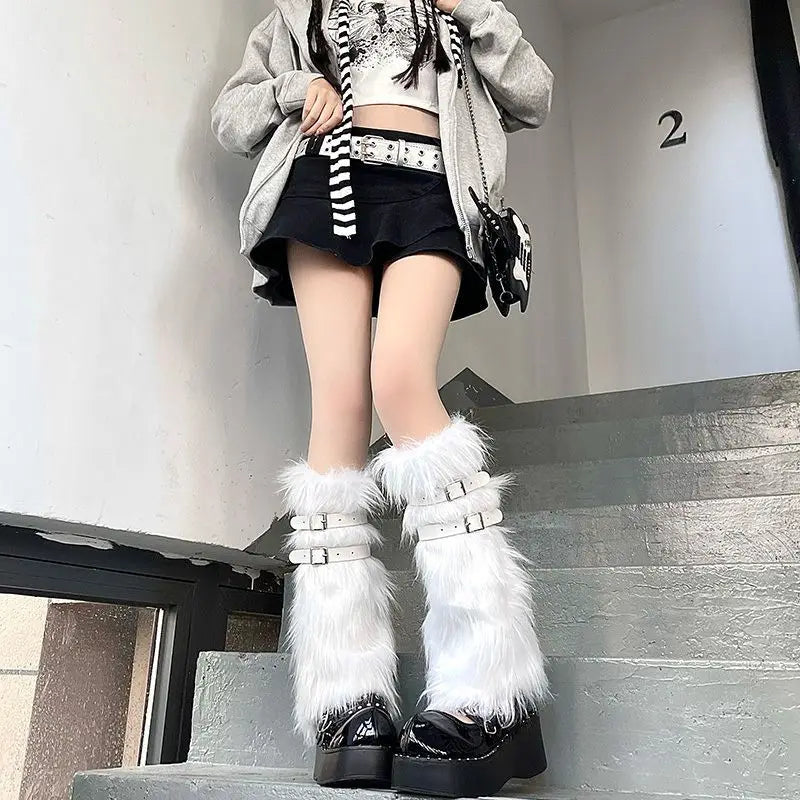 Women's Faux Fur Boot Covers, Harajuku Leg Warmers