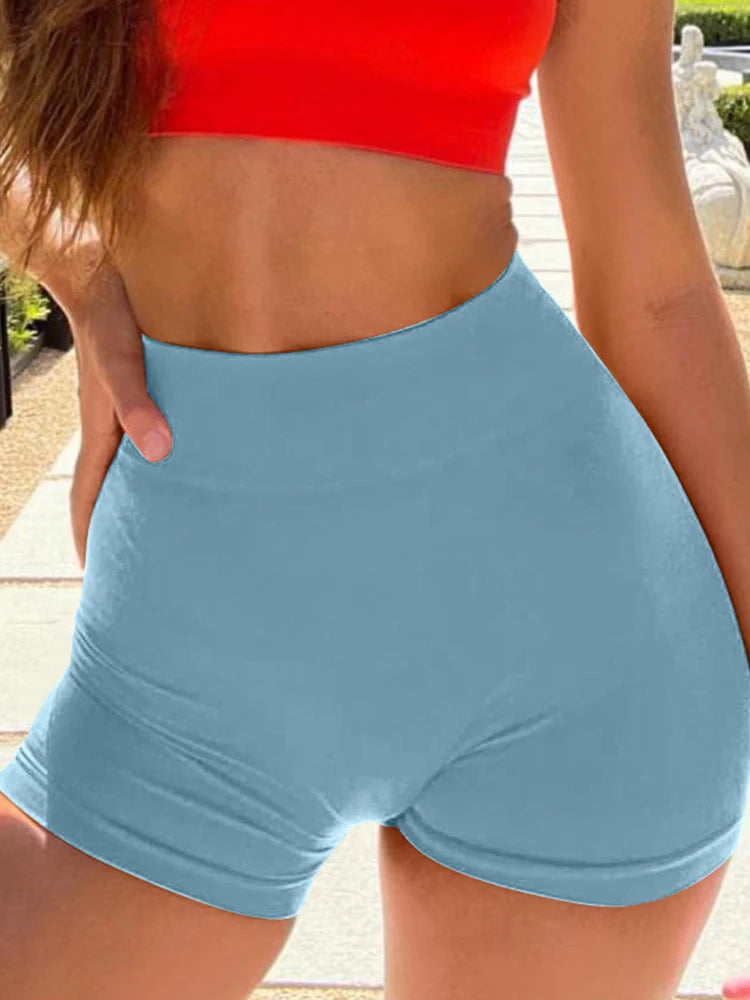 2026 Women's Yoga Shorts High Waisted Fitness Pants Seamless Hip Lifting Ladies Sports Shorts