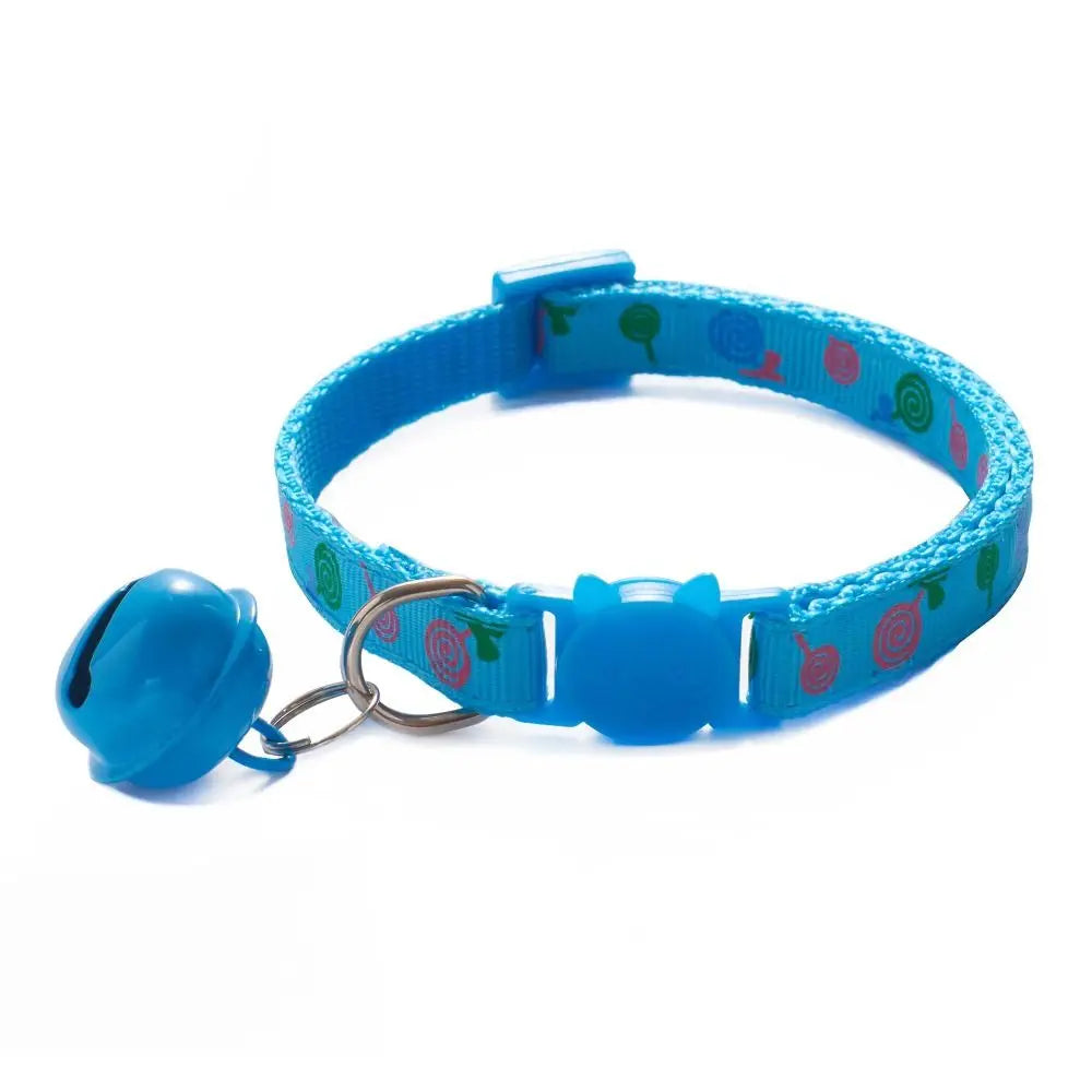 Puppy Cartoon Cat Collars Pet Supplies Adjustable Kitten Necklace Cute Cat Head Bell Pendant Collar