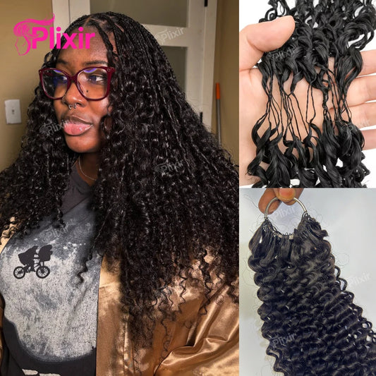 12A Small Spirals Curly Crochet Human Hair Extensions Deep Pixie Curls Braiding Hair Pre Separated Knotless Miracle Knot Braids