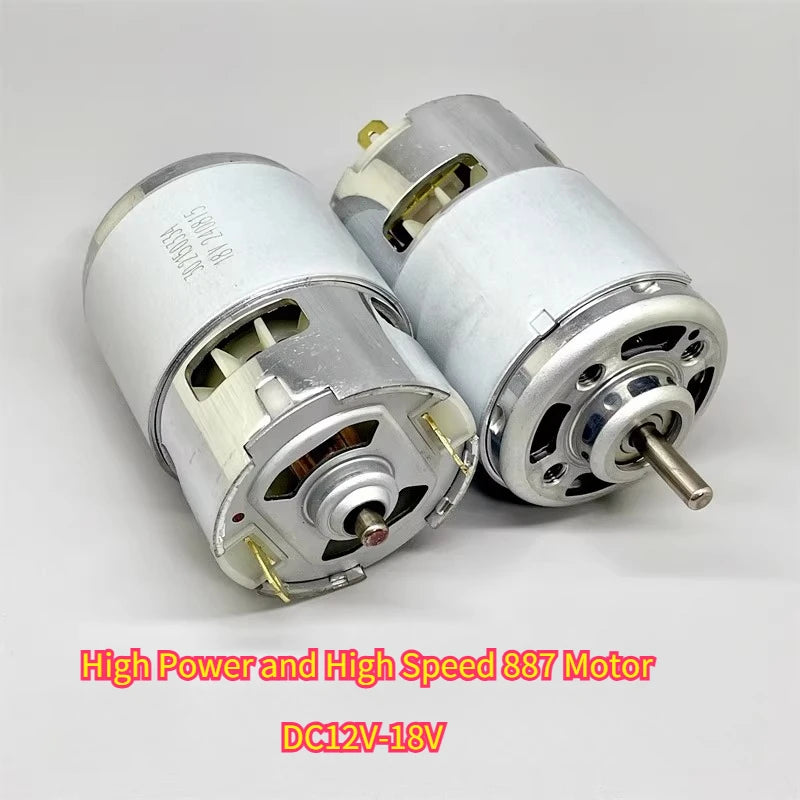 RS-887 Motor DC 12V 18V 19700RPM High Speed High Power Double Ball Bearing 48mm Motor Carbon Brush Electric Drill Garden Tool