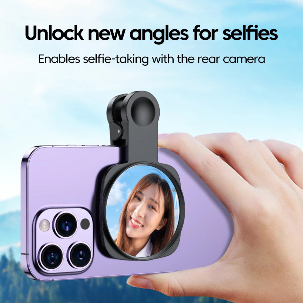 Smartphone Camera Lens Selfie Mirror Clip Kit for IPhone Samsung Smartphone Live Streaming Photo Video Selfie Vlog Accessories