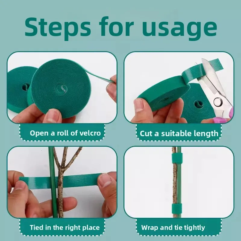 Reusable Garden Plant Ties — Adjustable Hook & Loop Plant Tape