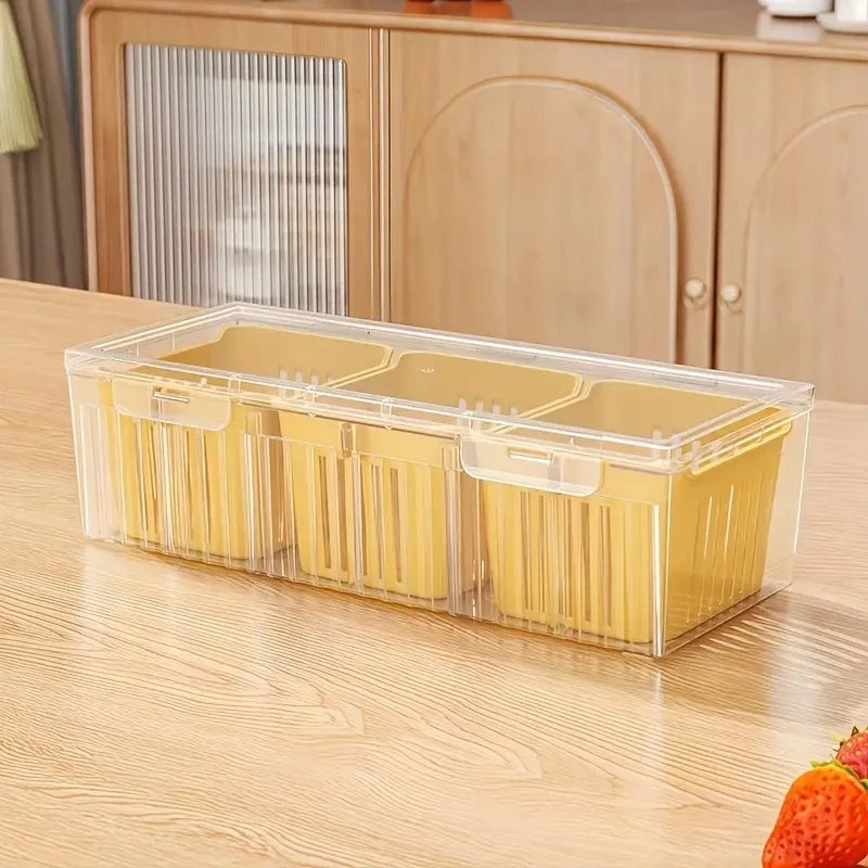 Square Fridge Storage Box Set - Clear Compartment Produce Keeper - photo 9