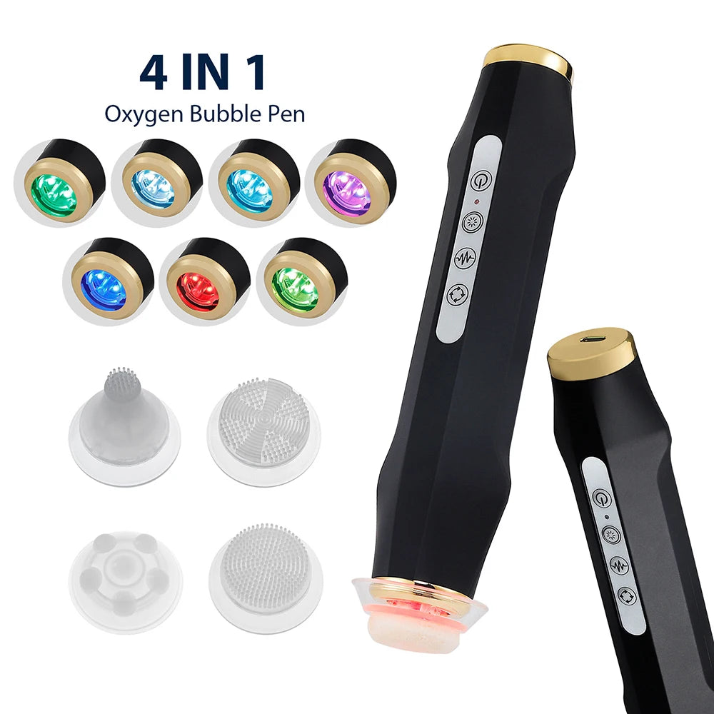 Oxygen Bubble Pen 7 Color Facial CO2 Oxygen Bubble Machine Can Be Matched Serum Gel Facial Skin Care Device Facial SPA CO2