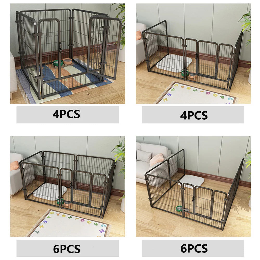 4/6 Panel Foldable Dog Fence Playpen – Heavy-Duty Puppy Exercise Kennel for Dogs, Cats & Rabbits | Indoor & Outdoor