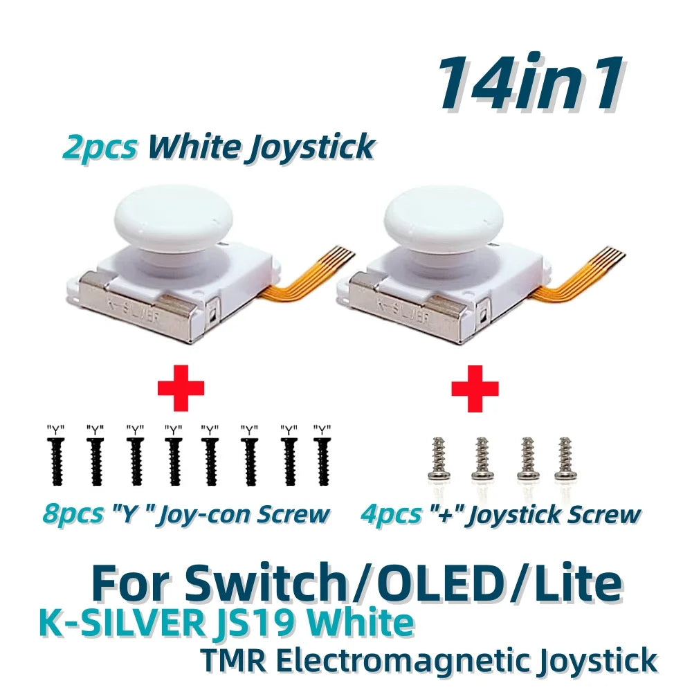 2/10pcs K-SILVER JS19 for Switch Joy-con TMR Joystick Replacement Magnetic Sensor 3D Analog Stick for Switch OLED