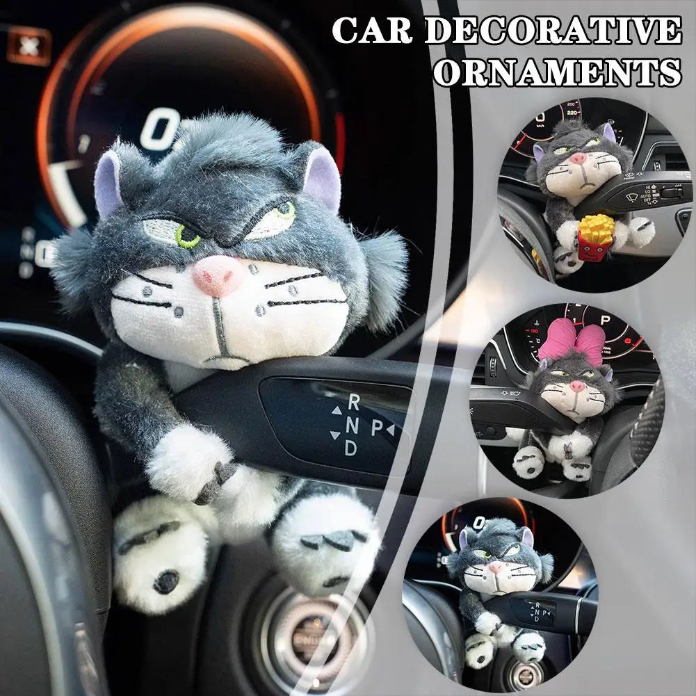 Cute Cat Plush Doll Car Windshield Wiper Decorations Home Desk Ornament Creative Gift Home Decoration Accessories