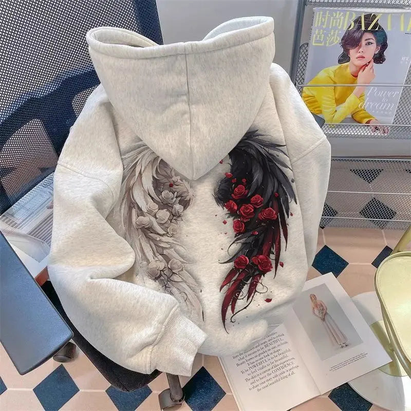 2024 Spring and Autumn Men's New Splicing Pullovers Hooked Printed Letters Fashion Loose Minimalist Casual Long Sleeve Hoodies