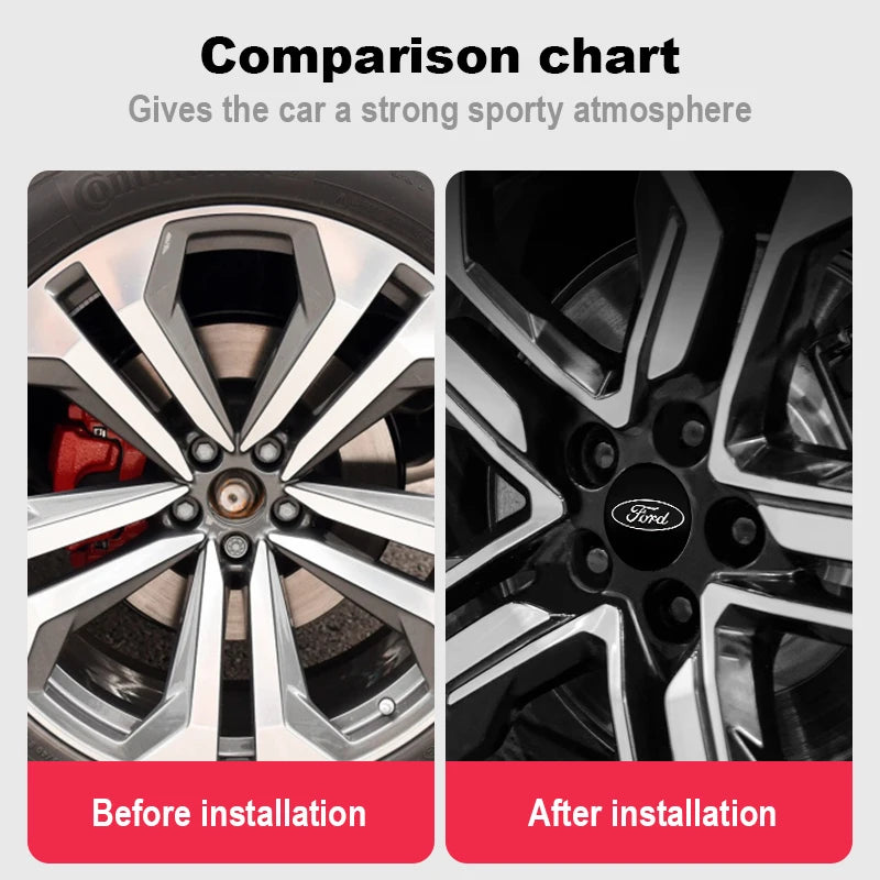 4Pc 56mm 60mm 54mm Car Wheel Center Hub Cap For Ford Fiesta Mondeo Fusion Explorer Escape Focus Kuga Rim Cover Sticker Accessory