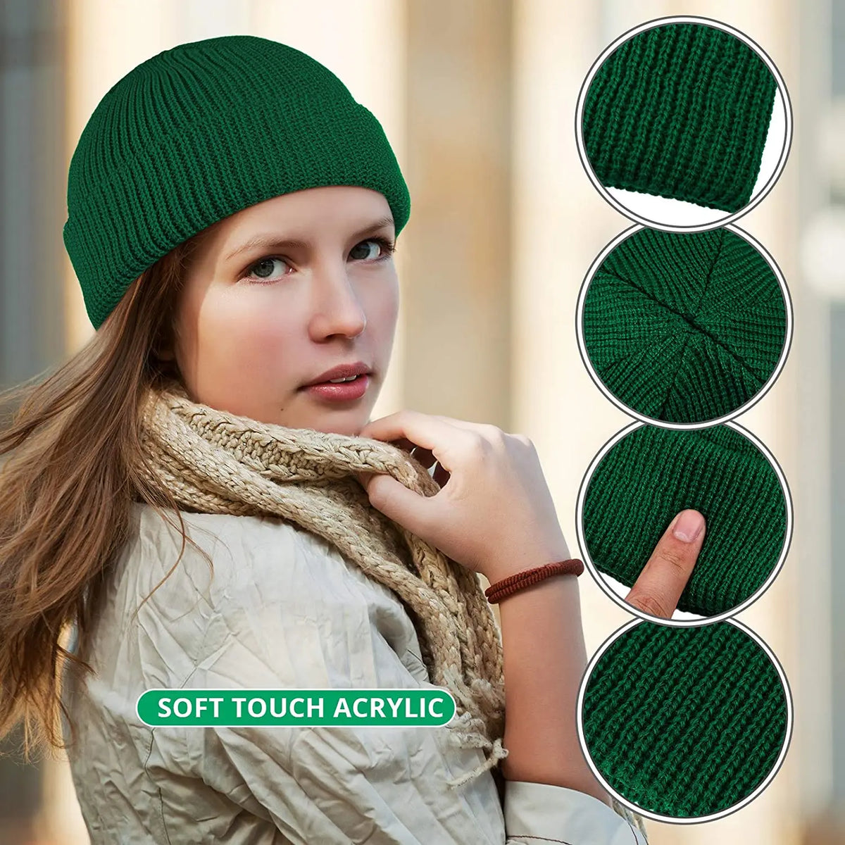 Retro Sailor Knit Beanie - Short Roll-Up Cuff Skull Cap, Unisex - photo 6