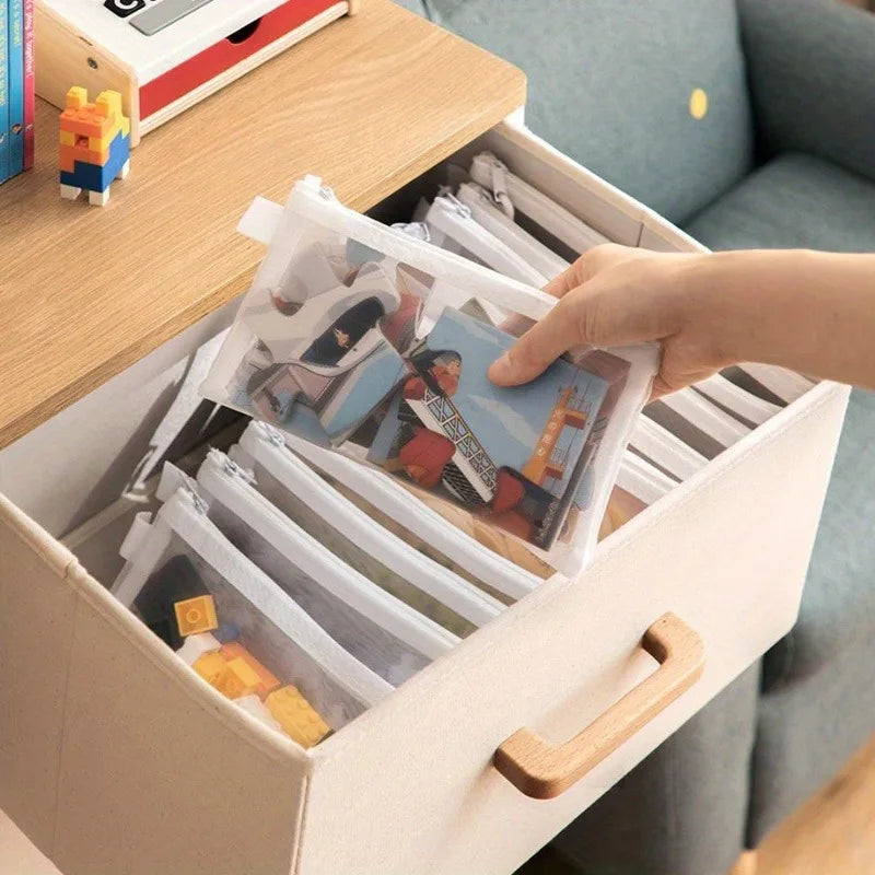 5pcs Waterproof Mesh Zipper Pouch  Toy Storage Document Folder Stationery Storage Bag Cosmetic Bag School Office Storage Bag