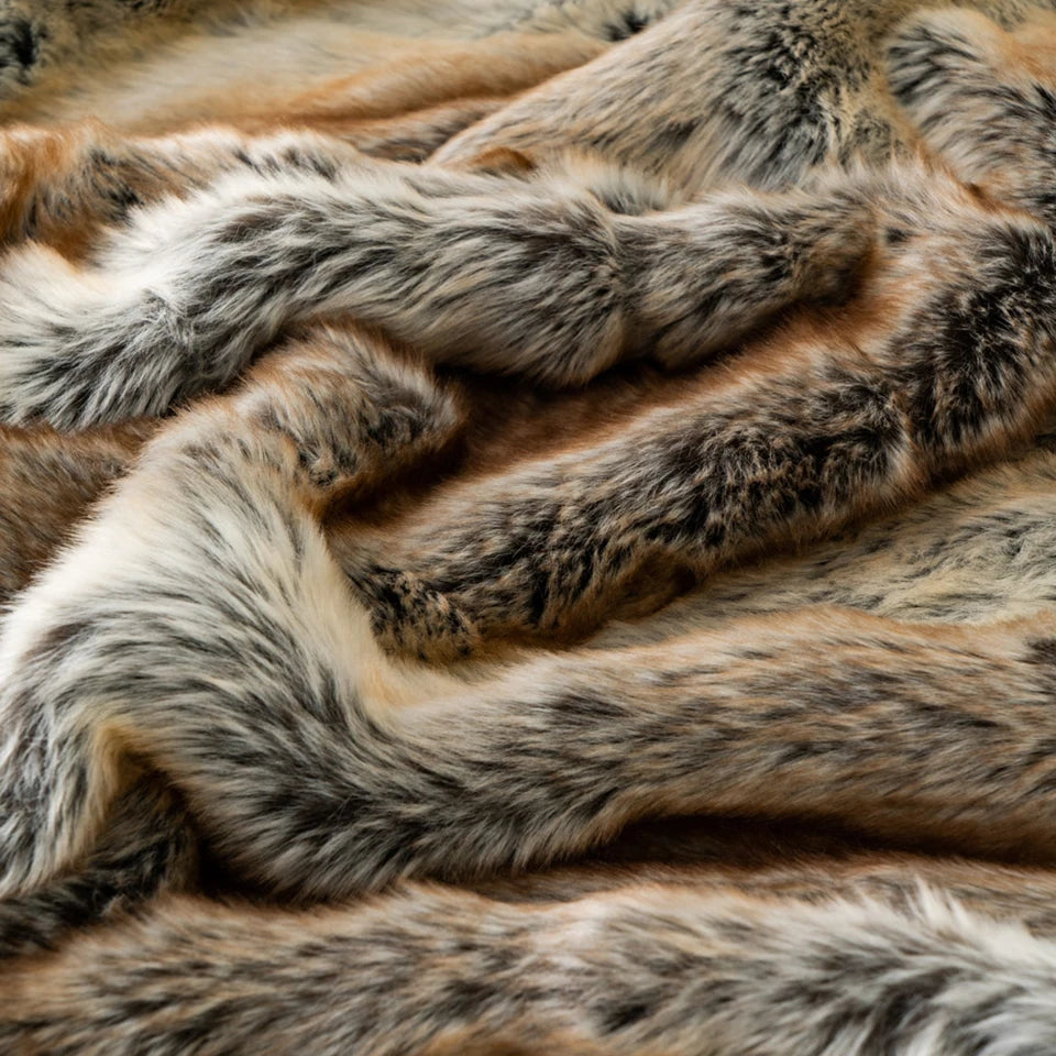 Faux Fur Throw Blanket, Fluffy Plush Sofa Throw