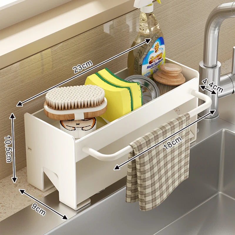 Kitchen Sink Caddy with Drain Tray - Sponge and Dish Brush Holder - photo 8