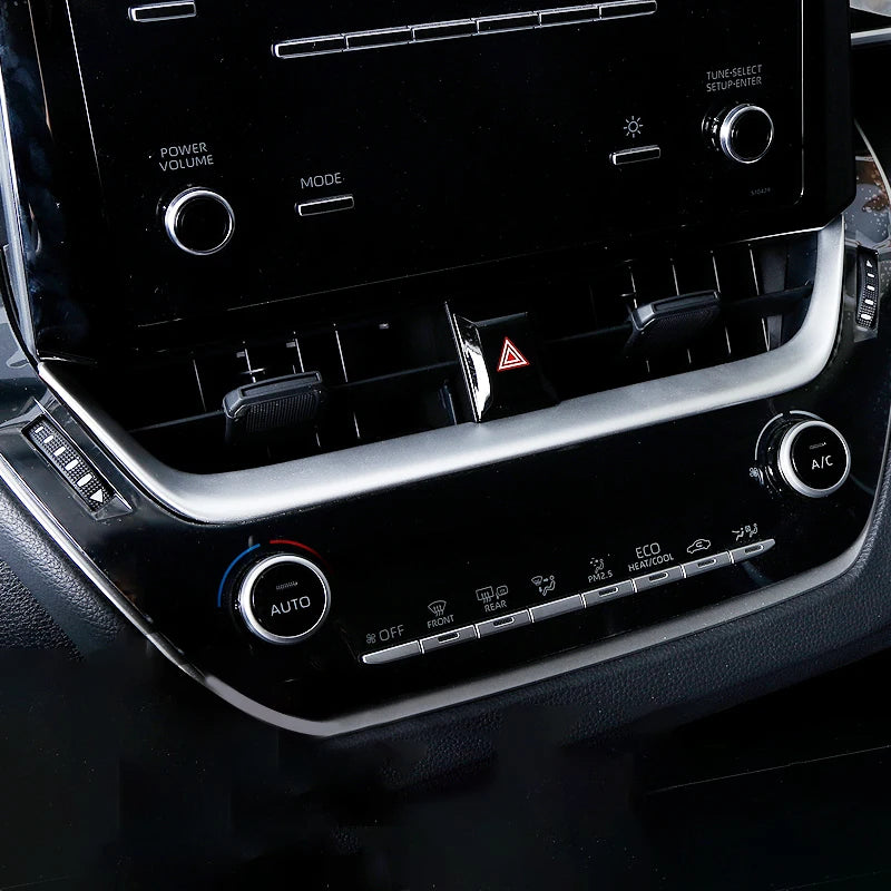For Toyota Corolla E210 2019 2020 2021 2022 2023 2024 2025 Hybrid ABS Carbon Car Navigation Strip Cover Trim Frame Case Sticker