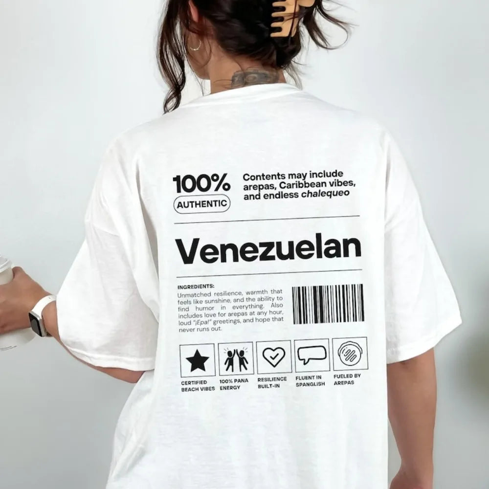 Funny Made in Venezuela Shirt Hispanic Heritage Month T-Shirt Venezolana Latina Unisex Tshirt Venezolano Pride Women Men Tops