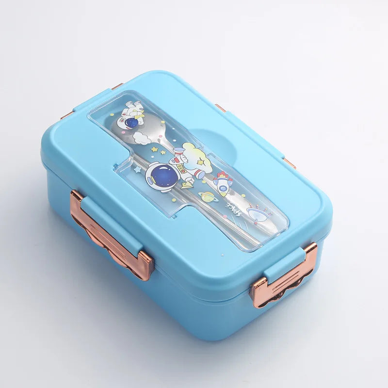 Dinosaur Kids Bento Lunch Box - 3 Grid Snack Box with Cutlery - photo 7