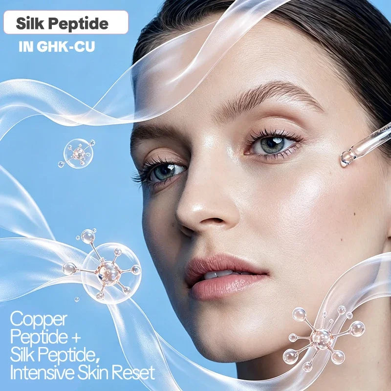 GHK-Cu Blue Copper Silk Peptide Ampoule Serum Moisturizing Firm Revitalize Boost Skin Elasticity Repair Skin Barrier
