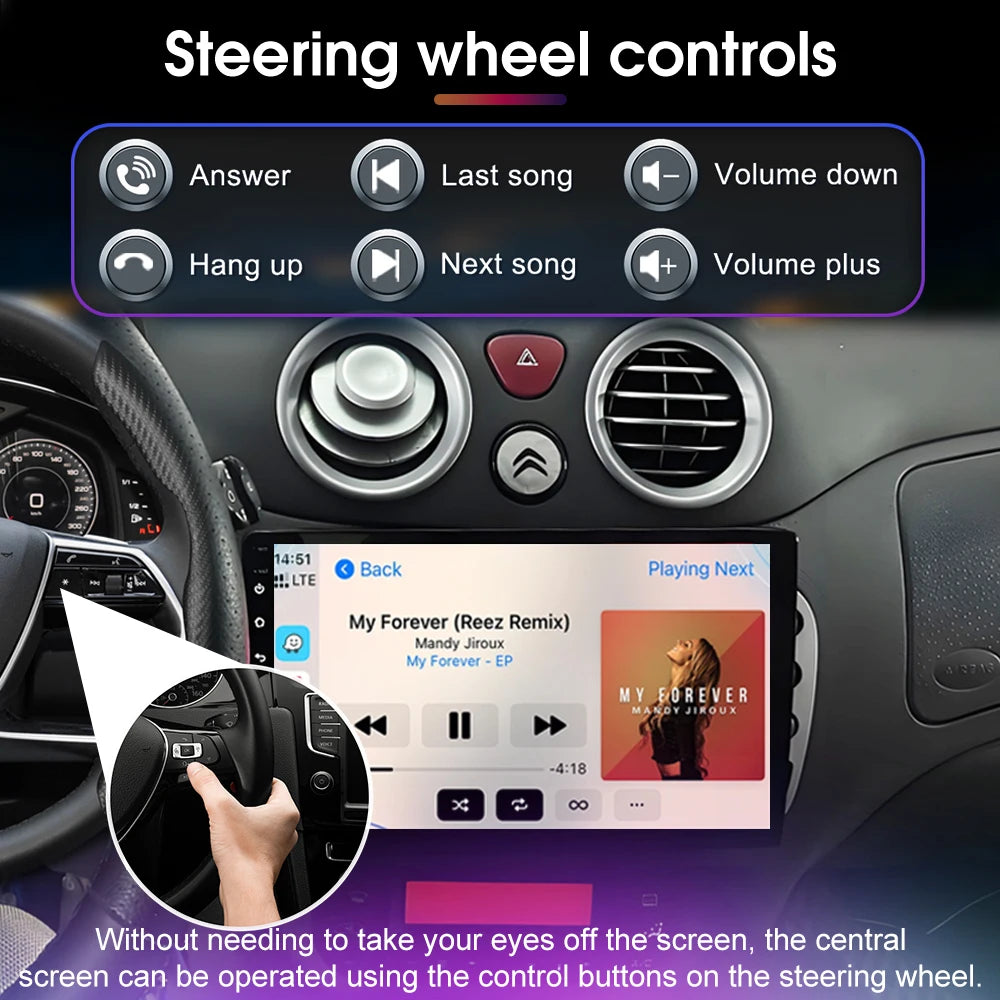 For Citroen C2 C3 2001 2002 2003 - 2010 Android 16 Auto Radio Stereo Multimidia Player Gps Navigation Carplay Dvr Touch Screen