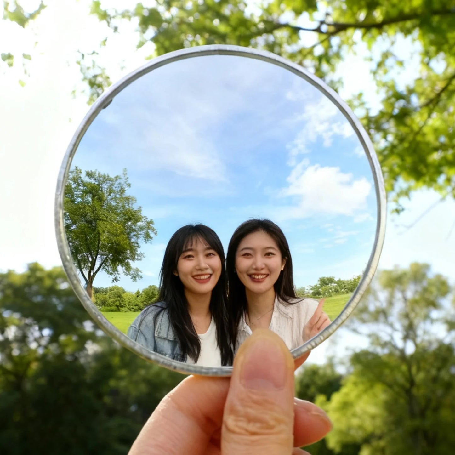 Mini Hand-held Selfie Convex Mirror for Travel Trip Pocket Selfie Mirror TikTok INS Fashion Selfie Mirrors for Traveling Alone