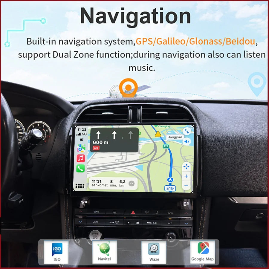 13.3" Car Stereo with Apple CarPlay & Android Auto, Compatible with Jaguar XE, XEL & F-PACE (2016-2019)