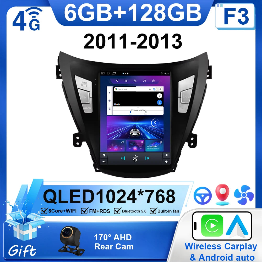 9.7" Car Stereo with Apple CarPlay & Android Auto, Compatible with Hyundai Elantra 5 (2011-2016)