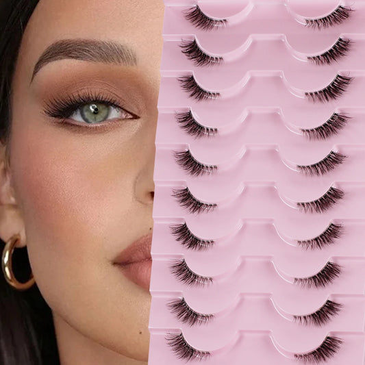 Natural half lashes cat-eye 10 pairs