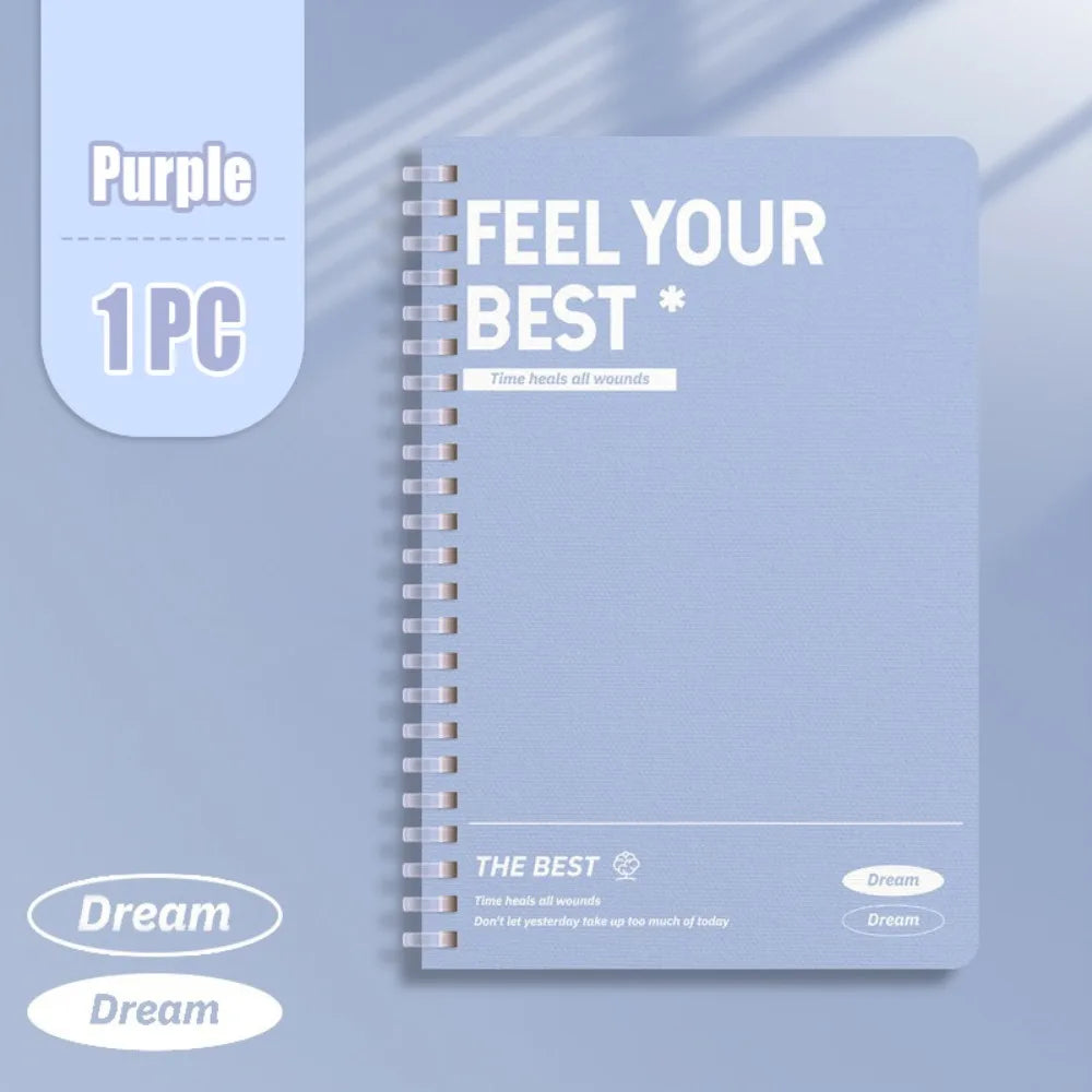 60Sheets/Book High Quality A5 Spiral Notebooks Perforated Pages Color Diary Book Horizontal Line Inner Pages Notepad Gift