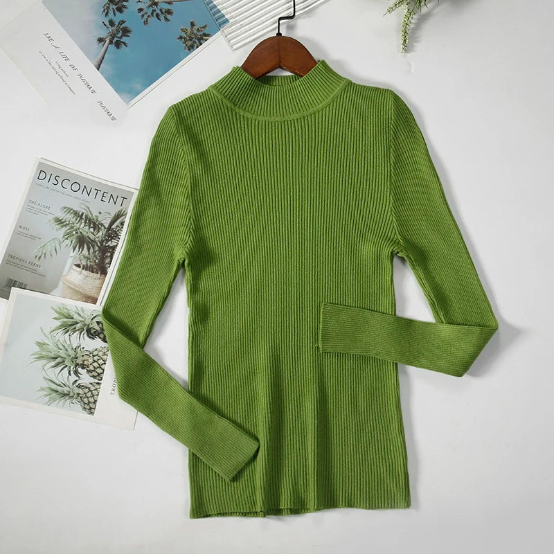 Women's Soft Turtleneck Sweater — Cotton Blend Knit