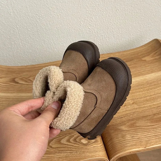 Toddler Fleece-Lined Snow Boots - Warm Winter Ankle Boots