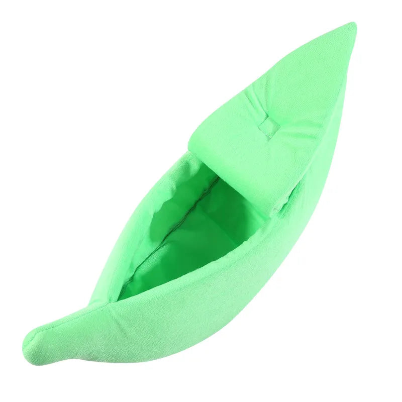 Banana‑Shape Cat Bed Deep Sleep Comfort Winter Warm Cat House Creative Indoor Small Pet Rest Cushion For Cats Dogs