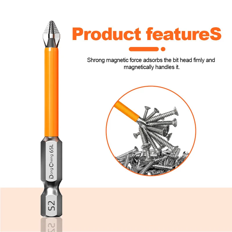 Anti Slip bits Magnetic Screwdriver bit Set S2 Alloy Steel Impact Resistance Hex Shank Alloy Steel Bits Suitable for Power Tools