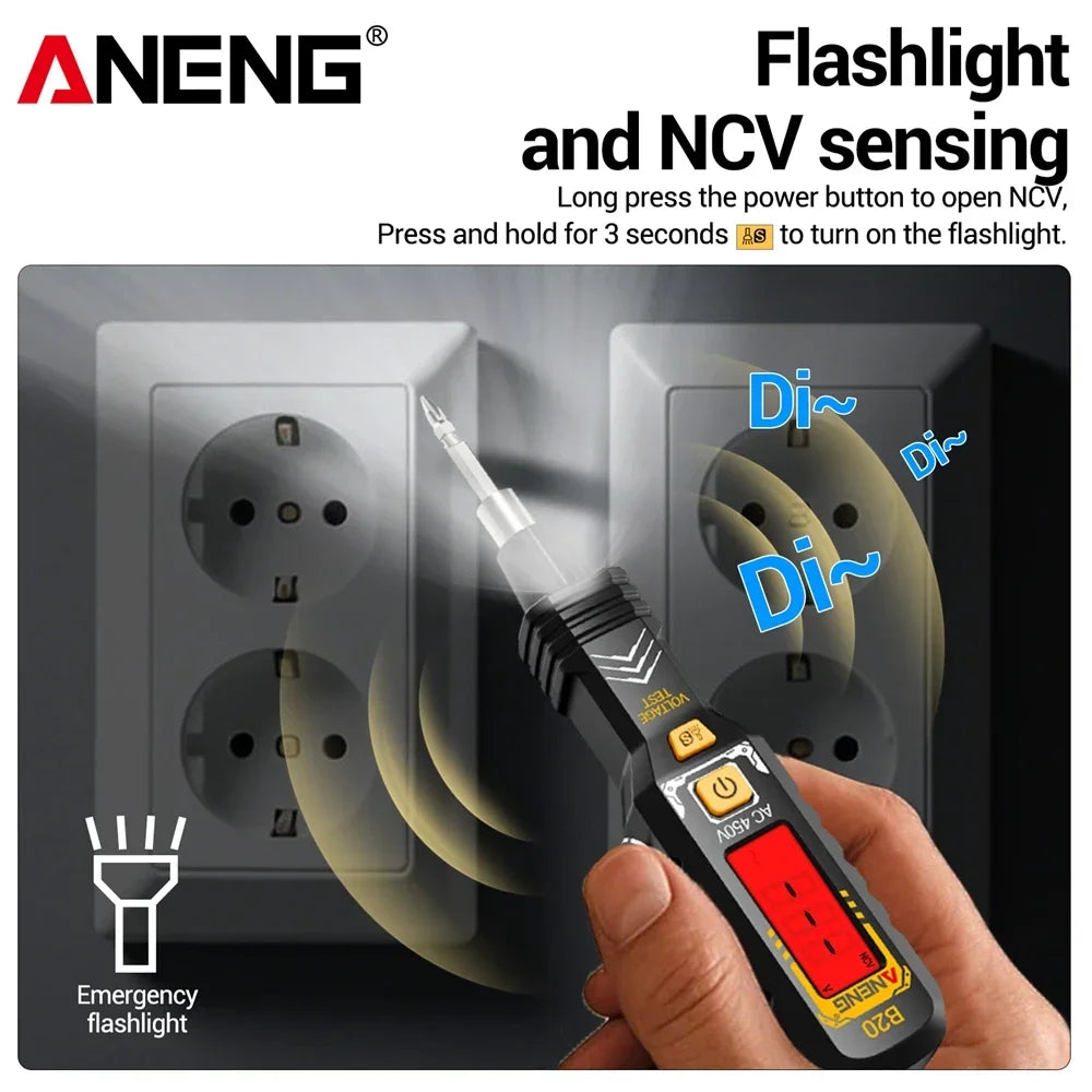 ANENG B20 Voltage Pen screwdriver dual head  11V~ 450V AC Voltage DetectionSmar Screwdriver Dual-use Slotted Cross Meter tools