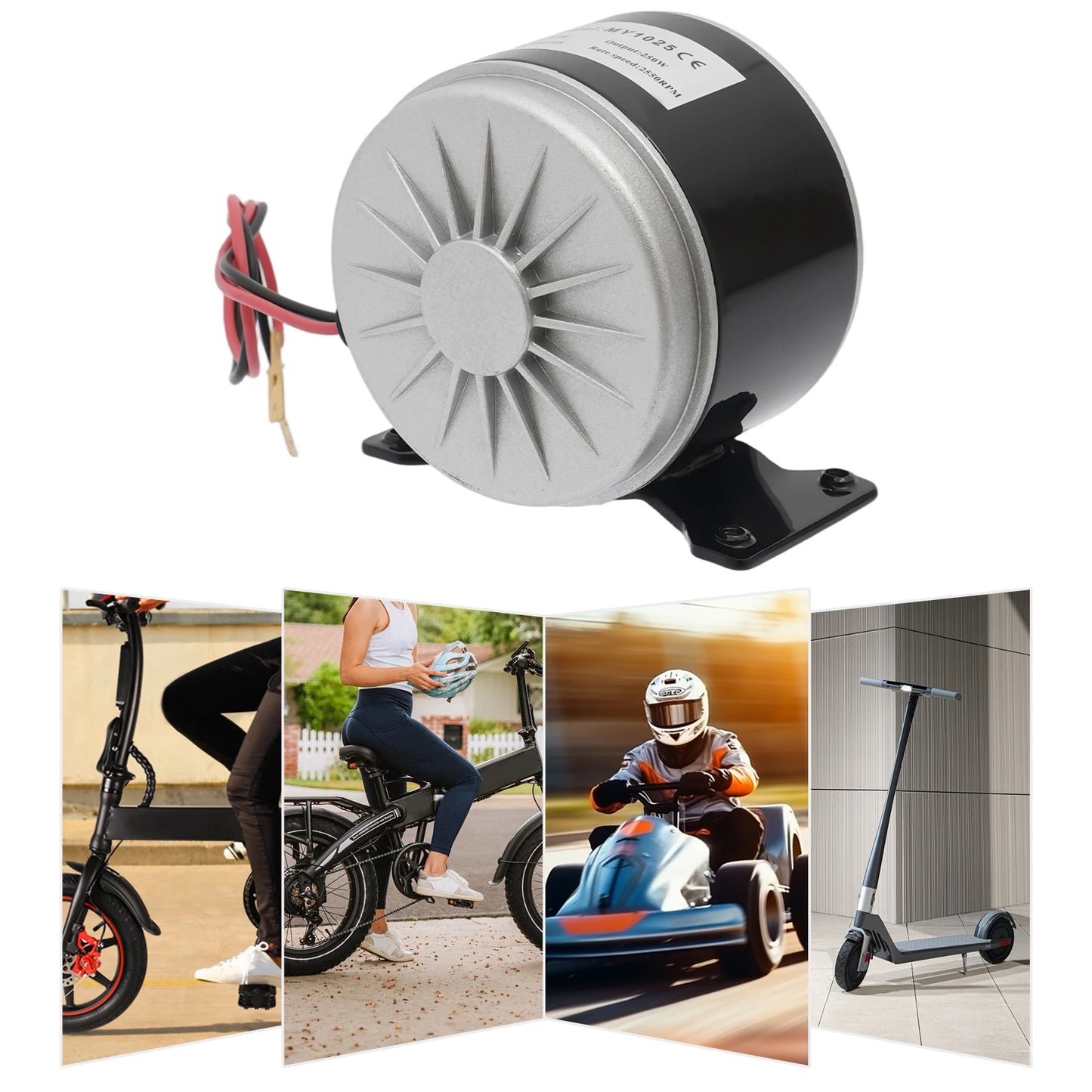250W 24V Electric Motor with Sprocket Teeth Sprocket Motor Electric Scooter Motor 2750rpm for Electric Scooters Bicycles
