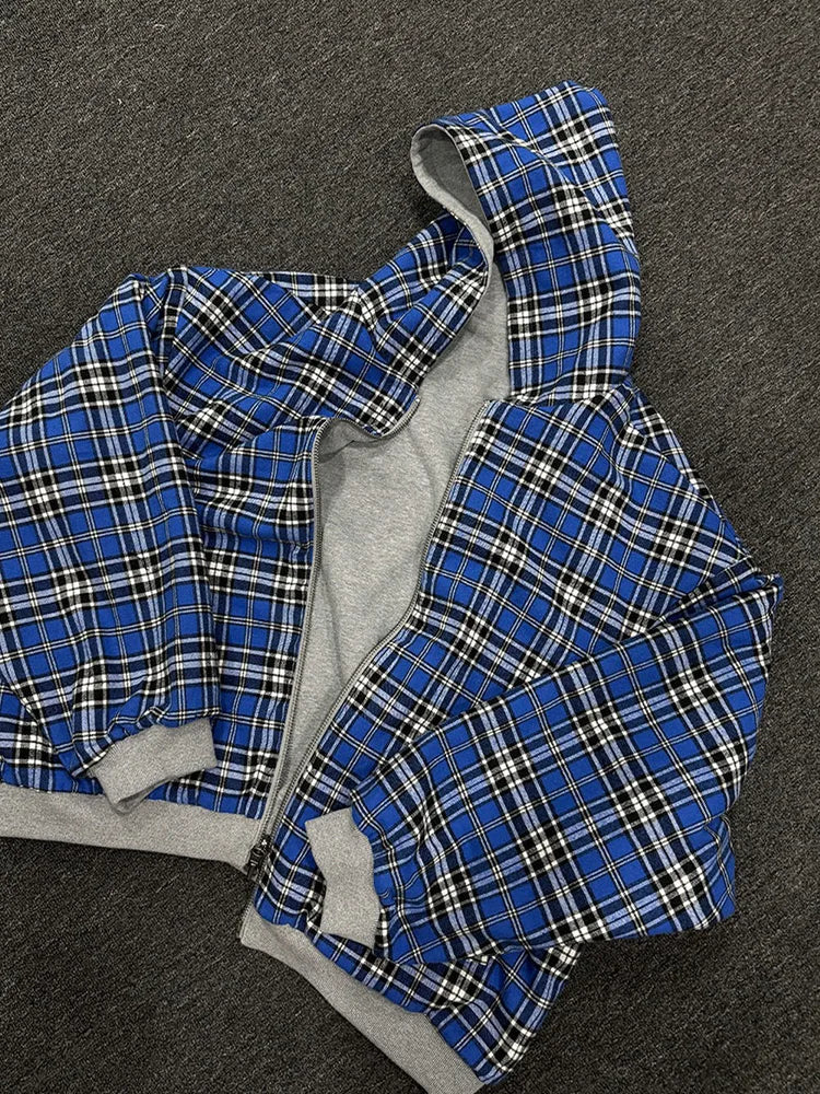 Women's Reversible Plaid Zip-Up Hoodie